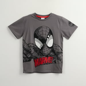 Polera Manga Corta Niño Spiderman Dark Gris Marvel