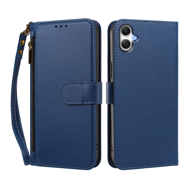 Funda Tipo Billetera para samsung galaxy A07 4G/5G con Soporte y Bolsillo con Cierre Azul profundo