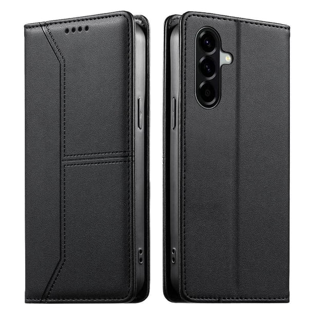 Funda tipo cartera con bloqueo RFID para Samsung Galaxy A57 cubierta magnética de cuero con tapa y soporte Negro
