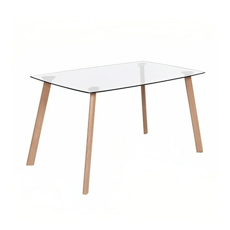 Mesa De Comedor Vidrio Rectangular Nórdica 140X90 Cm