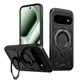 thumbnail image 1 of Para Google Pixel 11 / Pixel 11 Pro Funda con Soporte de Anillo en O Magnético Invisible, Funda de Teléfono a Prueba de Golpes, Negro, 1 of 6