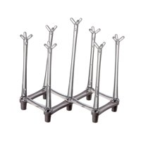 Magideal - Estante Para Secar Botellas, Estante Retráctil Para Secar Tazas, Estante De Exhibición, 7 Portavasos, Soporte Para Tazas De Agua Y Café Para El Hogar Gris