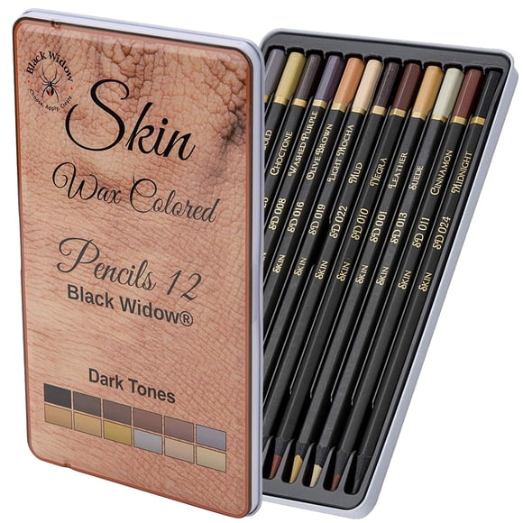 Lápices de colores Black Widow Skin Tone 12 colores para adultos