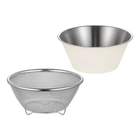 Magideal - Juego De Cesta De Drenaje, Lavadora Secadora De Frutas, Utensilios De Cocina, Espumadera Fácil De Limpiar, Contenedor De Almacenamiento De Colador De