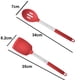 thumbnail image 2 of Utensilios de cocina de 2 piezas, cabezales de silicona aptos para uso alimentario y mangos de acero inoxidable, color rojo, 2 of 5