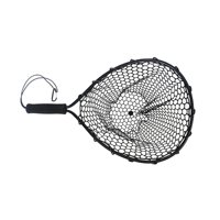 Magideal - Red De Pesca, Herramienta De Captura De Pesca, Mango Corto, Malla De Silicona, Red De Vadeo Portátil, Red De Aterrizaje De Pesca Para Navegación, Agua Negro