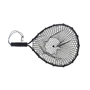 Magideal - Red De Pesca, Herramienta De Captura De Pesca, Mango Corto, Malla De Silicona, Red De Vadeo Portátil, Red De Aterrizaje De Pesca Para Navegación, Agua Negro