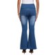 thumbnail image 3 of INSPIRE CHIC Jeans de Maternidad para Mujeres Corte Bota Pierna Rota Alta Elasticidad Sobre el Vientre Pantalones de Mezclilla Acampanados Casual S Azul, 3 of 6