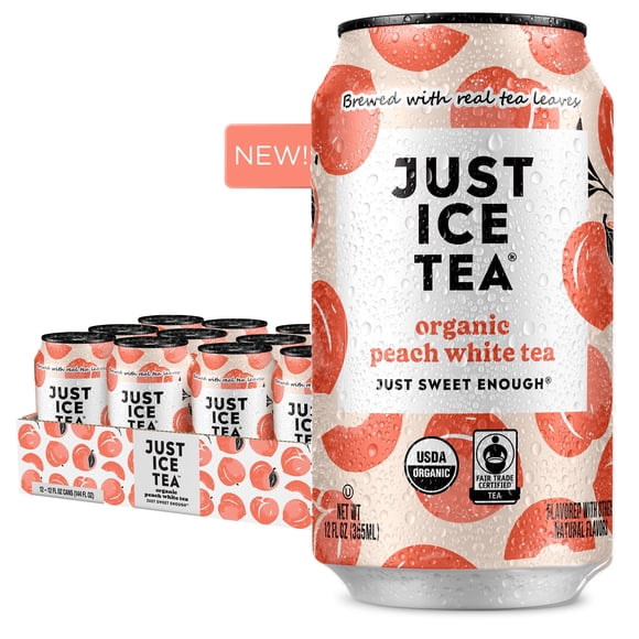 Té Helado Just Ice Tea de Durazno – Latas de 12 oz (Pack de 12)