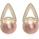 thumbnail image 1 of Pendientes geométricos de perlas de imitación, plata de ley 925 con incrustaciones de circonita cúbica, hipoalergénicos, hebilla de moda para mujeres, San Valentín., 1 of 5