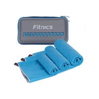 Genérico - Toalla Microfibra Set 3 Fitnics Secado Rapido Con Estuche Viaje Color Azul