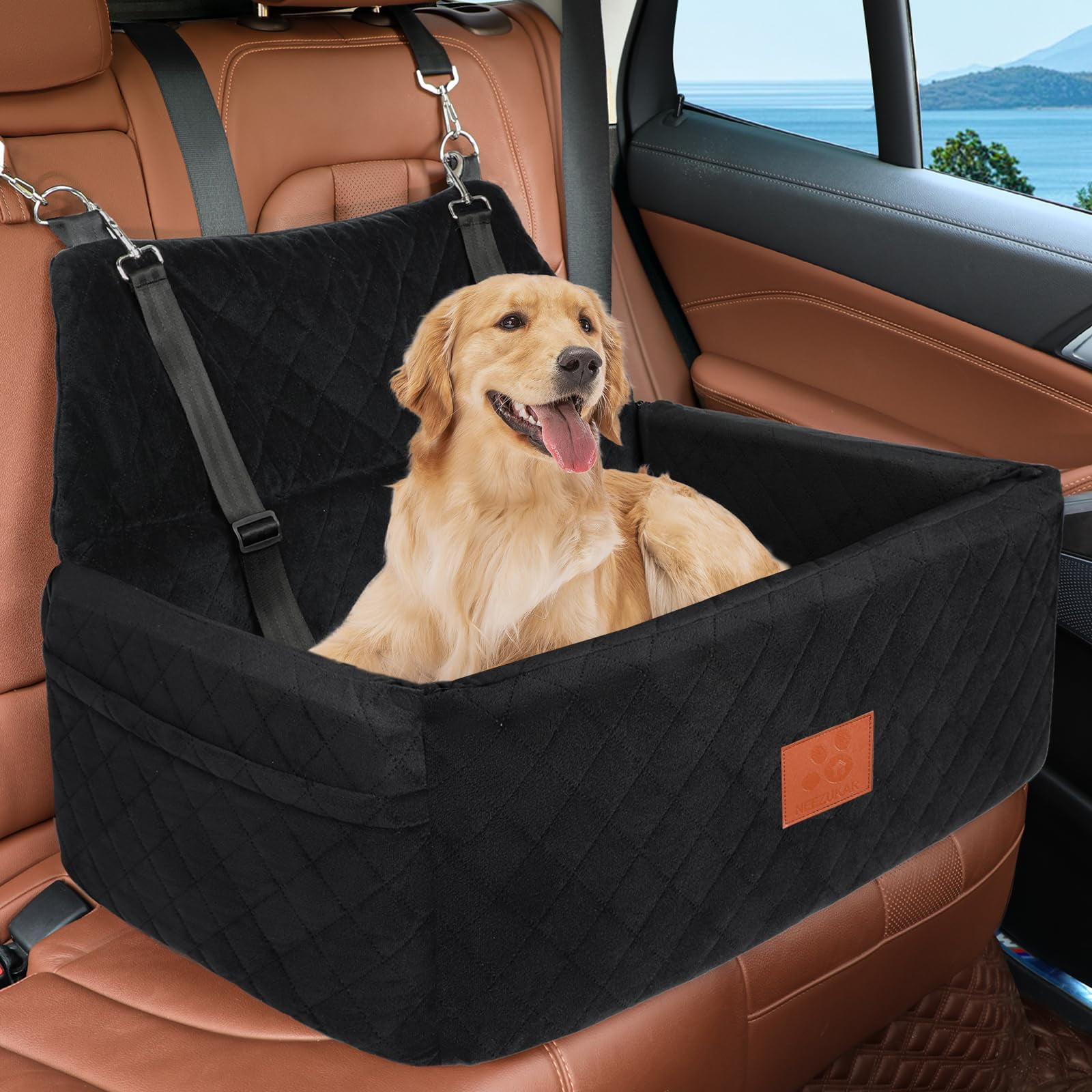 Asiento De Coche Para Perros Neezukar Para Perros Grandes Y Medianos De Hasta 25 Kg