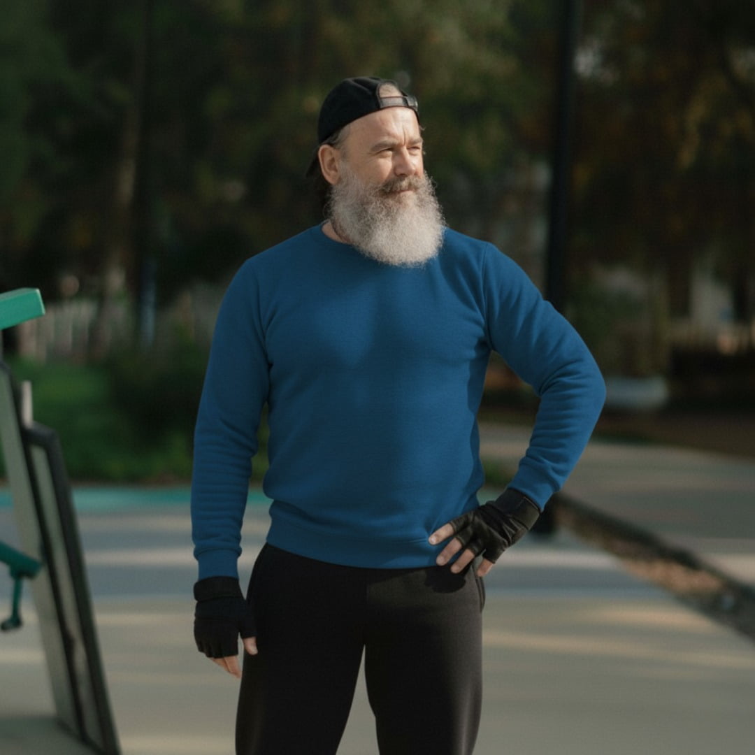 T-world - Polerón Unisex Algodón Afranelado Básico Antipilling Azulino