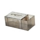 thumbnail image 2 of Caja de papel de pañuelos faciales rectangular Soporte de caja de pañuelos con dos compartimentos Servilletas Titular de pañuelos Funda para soporte gris, 2 of 5