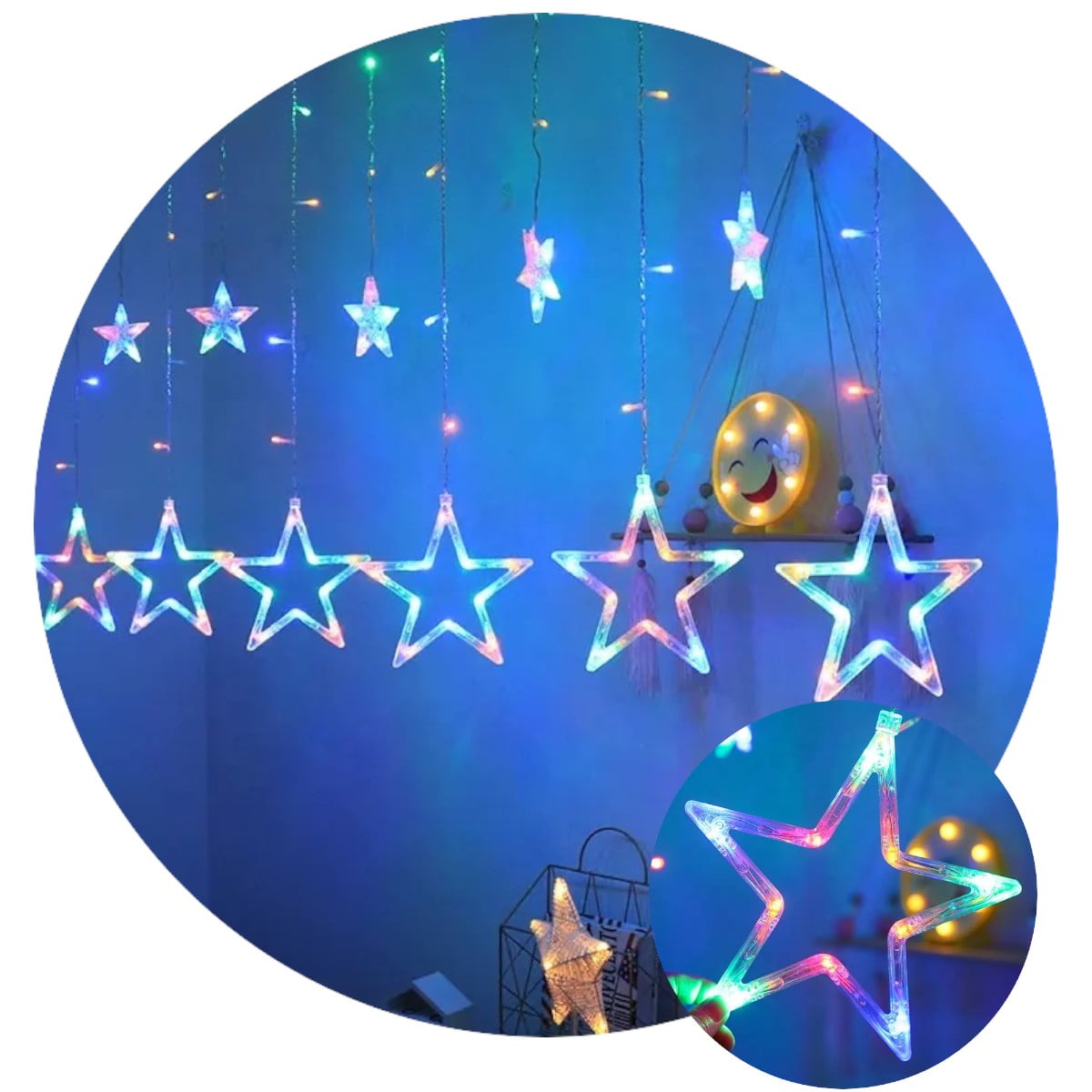 Genérico - Guirnalda Navideña Cortina Led Cascada De Luces Navidad Multicolor