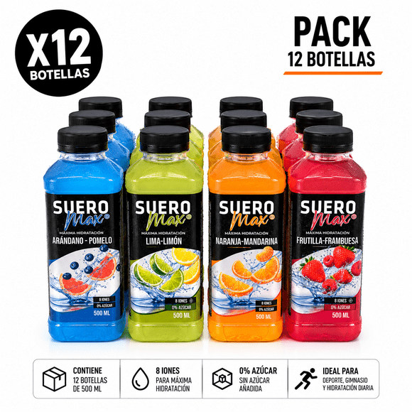 Pack 12 Suero Max Sabores Surtidos