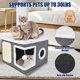 thumbnail image 3 of Cama cueva para gato PETTDATE plegable con rascador, gris, 3 of 7
