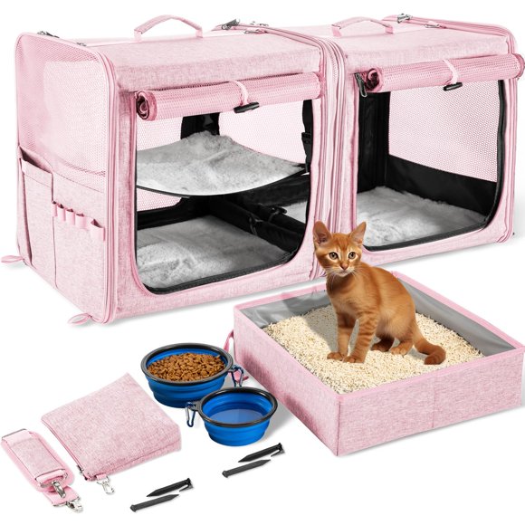 Transportín Suertree 2 en 1 extra grande para 2 gatos