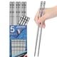 thumbnail image 1 of Palillos ZDPMK de acero inoxidable, 5 pares, reutilizables, aptos para lavavajillas, 1 of 6