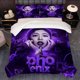 thumbnail image 1 of 3pcs Team Sophonix Purple Black Geometric Pattern Bedding Set Duvet Cover and Pillowcases with Multicolor Print for All Seasons, 1 of 5