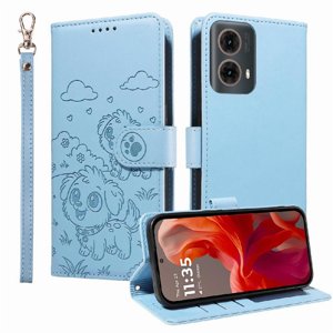 Funda Billetera Foxdock Compatible Con Motorola Moto G96, Diseño Perrito Tierno, Ranuras Para Tarjetas Y Soporte Plegable