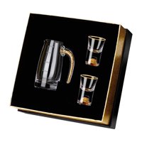 Bothyi - Dispensador De Vino Copa De Lámina De Oro Juego De Vino Para Hombres Juego De Regalo De Lujo Hermoso Regalo 2 Copas De Hojas Doradas