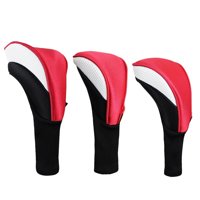 Xusx111 - Cubierta De Cabeza Del Club De Golf Negro Para Fairway 3 Piezas Cubiertas De Cabeza De Madera, Accesorios De Golf Conjunto De Cubiertas De Cabeza Híbridas