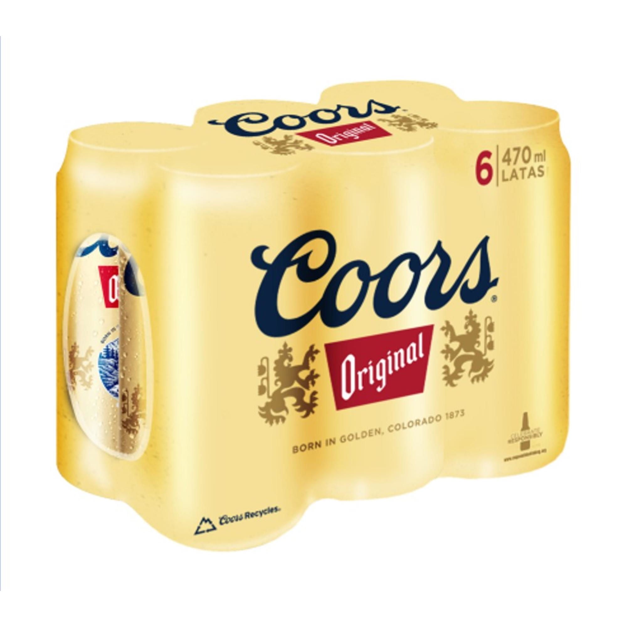 Cerveza Lager 5° Pack Lata 6 Un Coors