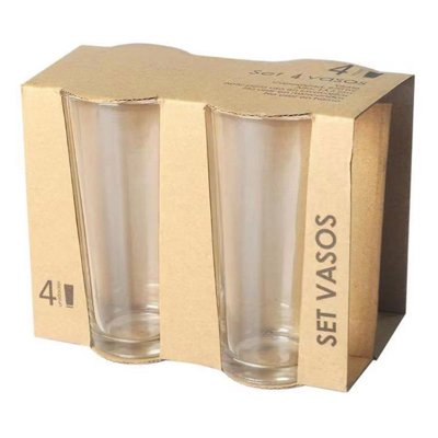Set 4 Vasos Vidrio 270Ml Transparente 1 Un Haus