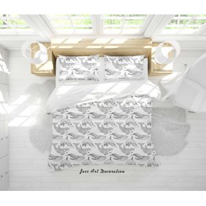 Milsleep - 3D Animales Marinos Ballena Patrón Funda De Edredón Juego De Ropa De Cama Funda Nórdica