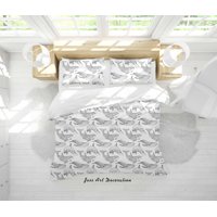 Milsleep - 3D Animales Marinos Ballena Patrón Funda De Edredón Juego De Ropa De Cama Funda Nórdica