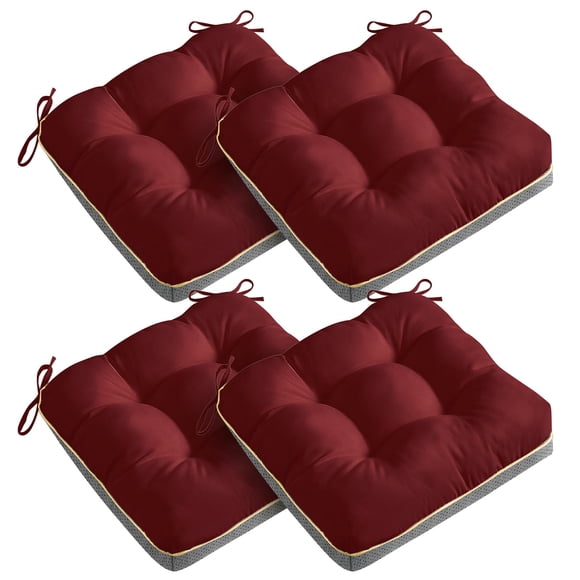 Cojines para silla AMCATON, paquete de 4, 48 x 48 cm, espuma, rojo