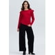 thumbnail image 4 of Polera Mujer Con Vuelo Rib Recogido Rojo Oscuro, 4 of 4