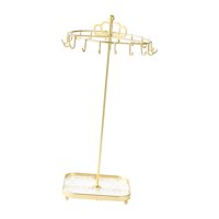 Magideal - Soporte Giratorio Para Joyería, Estante De Presentación De Joyería, Estante De Almacenamiento Para Collar Y Pendientes, Organizador De Joyería Para Co Oro