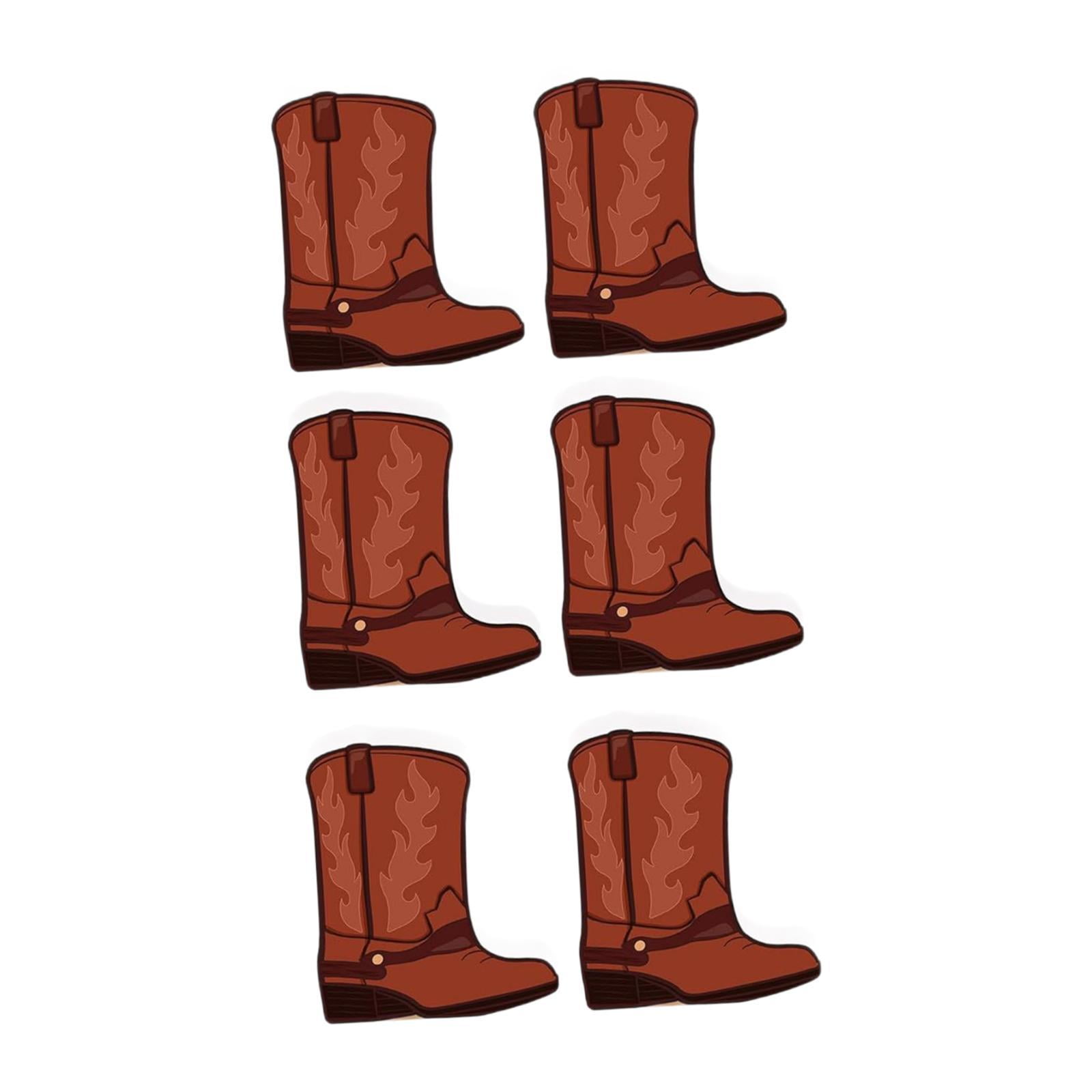 Magideal - Paquete De 6 Cajas De Flores Con Forma De Bota De Vaquero, Decoración De Mesa, Elegantes Cajas Con Forma De Bota Para Salón De Té, Cafetería, Interior Marrón