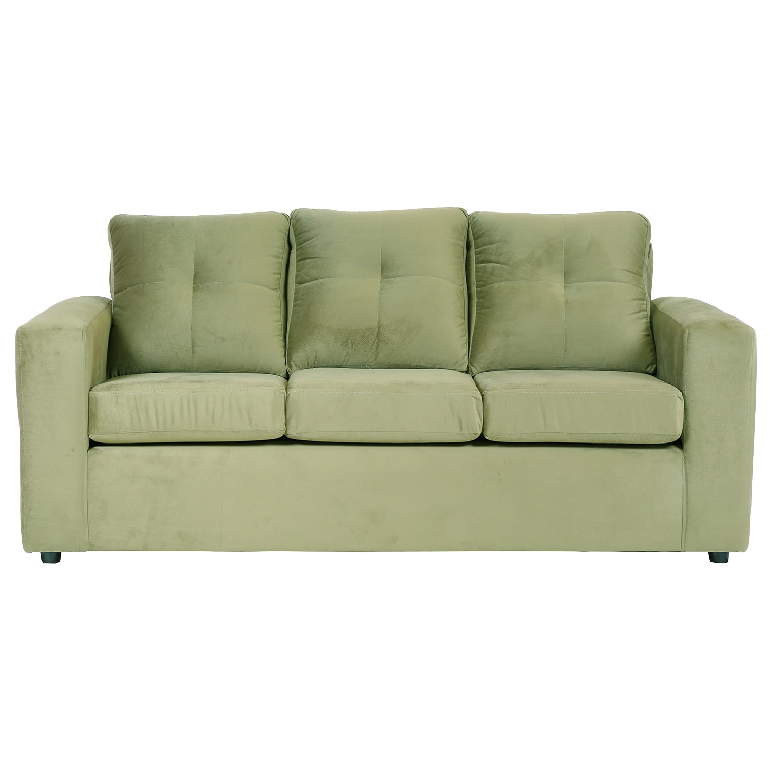 Muebles Altiro - Sofá Emanuel 3 Cuerpos - Tela Felpa Verde Musgo