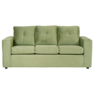 Muebles América - Sofá Emilia 3 Cuerpos Felpa Verde Musgo