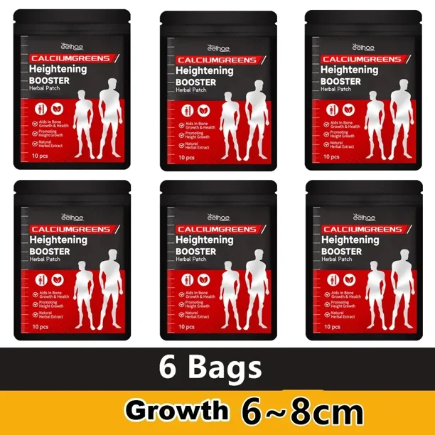 Grow Taller Foot Patch Height Growth Hormone Enhancer Plaster Bone Strength Calcium Vitamin D Supplements for Adults and Teen