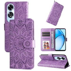 Funda Tipo Cartera Foxdock Para Oppo A60 4G , Diseño Girasol En Relieve, Cuero Pu, Cierre Magnético, Soporte Y Tarjetero