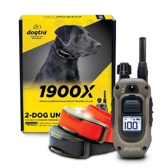 Collar electrónico Dogtra 1900X para 2 perros con mando a distancia, alcance de 1200 m