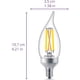 thumbnail image 3 of Bombillas LED Philips de 5 W (60 W), base BA11 E12, 2700 K, 500 lm, paquete de 3, 3 of 9