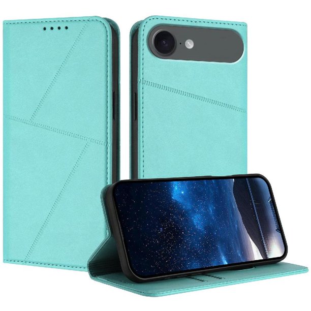 Funda Cartera Magnética para iPhone Air Protección Antichoque con Ranuras Verde