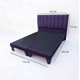 thumbnail image 2 of Cama 2 Plazas Con Respaldo y bases divididas de 150 X 190cm Tapizada en Lino Morado Oscuro, 2 of 5