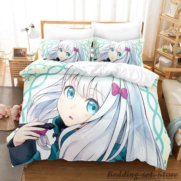 Kawaii Sagiri Eromanga Izumi Bedding Set Bed Set Aldult Kid Bedroom Duvetcover Sets Anime