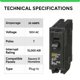 thumbnail image 2 of Interruptor termomagnético FalconSupply HOM150 50 A 120 V unipolar, 2 of 7