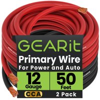 Juego De Cables Gearit Calibre 12 Cca 15 M Negro/Rojo Para Automoción