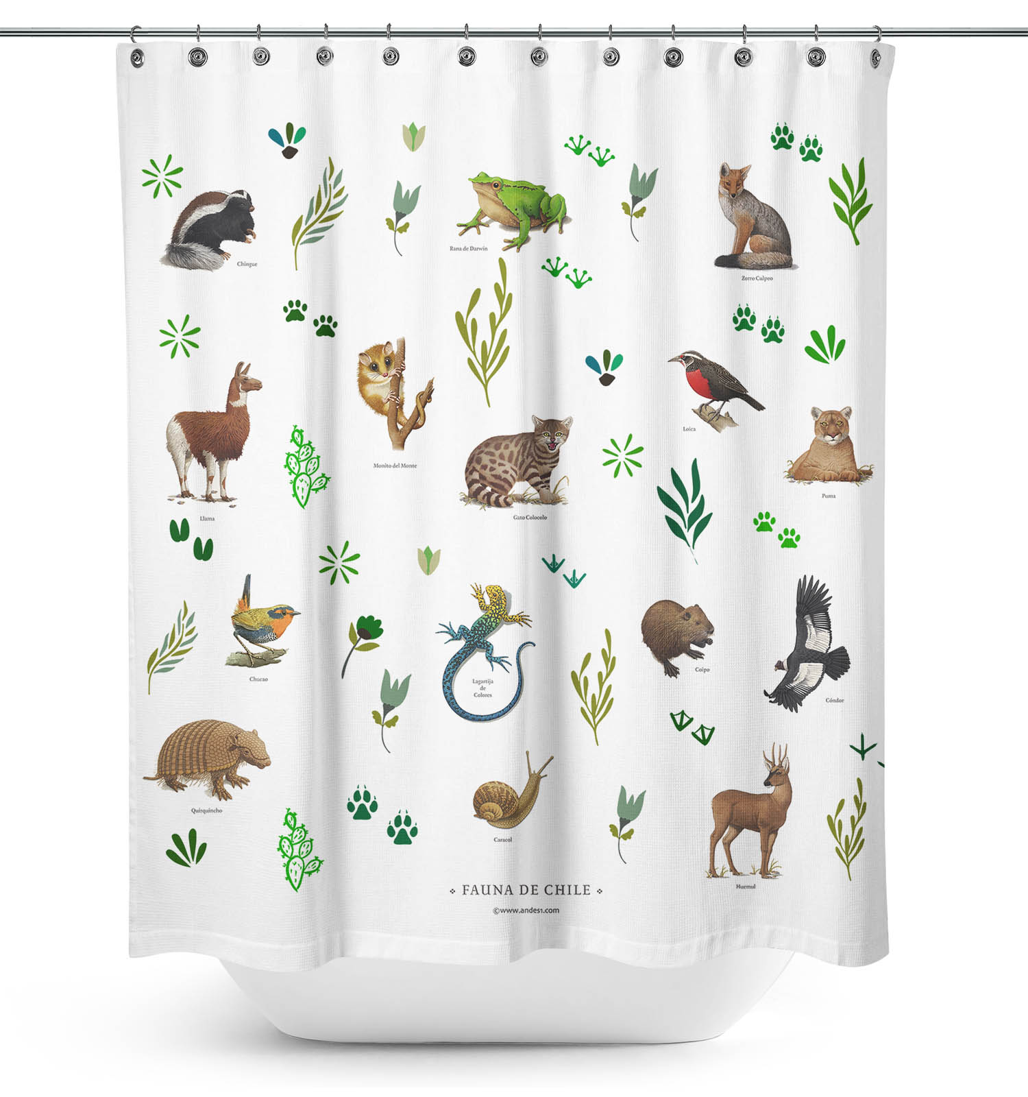 Andes1 - Cortina De Baño Fauna Chilena