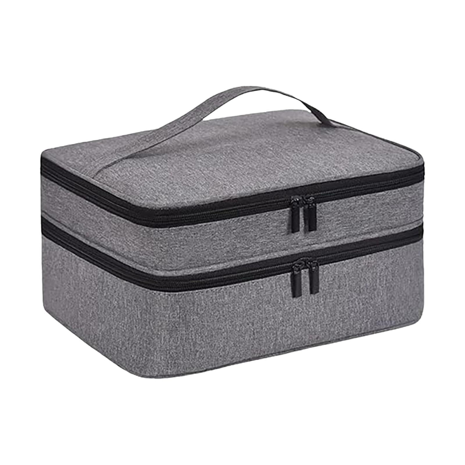 Ioensy - Bolsa De Almacenamiento De Esmalte De Uñas Bolsa De Kit De Uñas Portátil Para Viajes Kit De Uñas Para El Hogar Gris