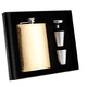 thumbnail image 1 of Set de regalo de petaca, petacas para licor para hombres con funda de cuero negro, 1 of 5