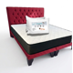 thumbnail image 1 of Cama 2 Plazas Felpa Rojo + Pack de Almohadas + Colchon con Respaldo y Bases divididas, 1 of 6